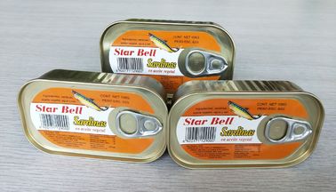 Il peso leggero ha inscatolato lo sgombro del pesce, pesce inscatolato della sardina in olio vegetale