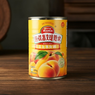 Grado sano A Pesche gialle in scatola Frutta in sciroppo leggero 1800g Peso drenato