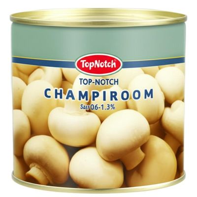 Champignon in scatola di prima qualità con contenuto di sale compreso tra lo 0,6 e l'1,3%