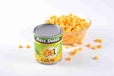 Delizioso mais dolce in scatola con colore naturale e sapore dolce fatto con ingredienti zuccherati